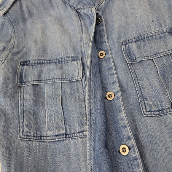 Rails Embroidered Denim Button-Up Shirt Jacket With Aztec Design Women's Extra S - Picture 5 of 7